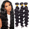 12A Loose Wave Bundles Human Hair 10ft 12ft 14ft 300g - Natural Look