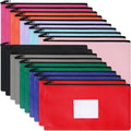 20 Pcs Money Bank Bag with Zipper 11 x 6 in Cash Pouches - Bulk