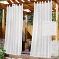 Outdoor Linen Sheer Curtains for Patio Waterproof Privacy - Single
