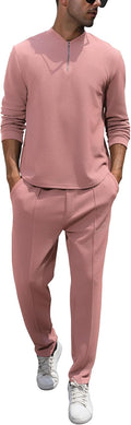 Men's Polyester Stretch Tracksuit Set - Short or Long Sleeve Options