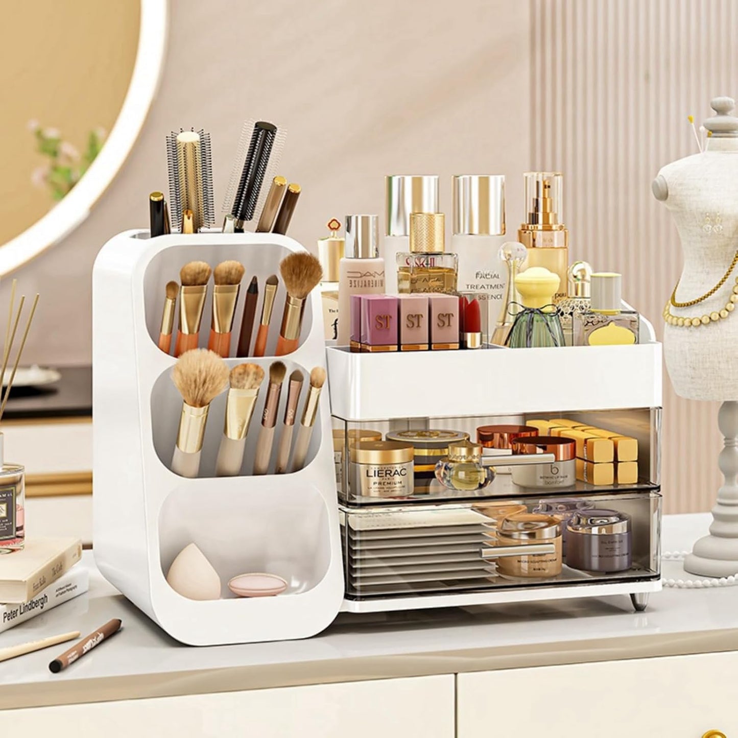Makeup Organizer with Drawers for Vanity and Bathroom Storage