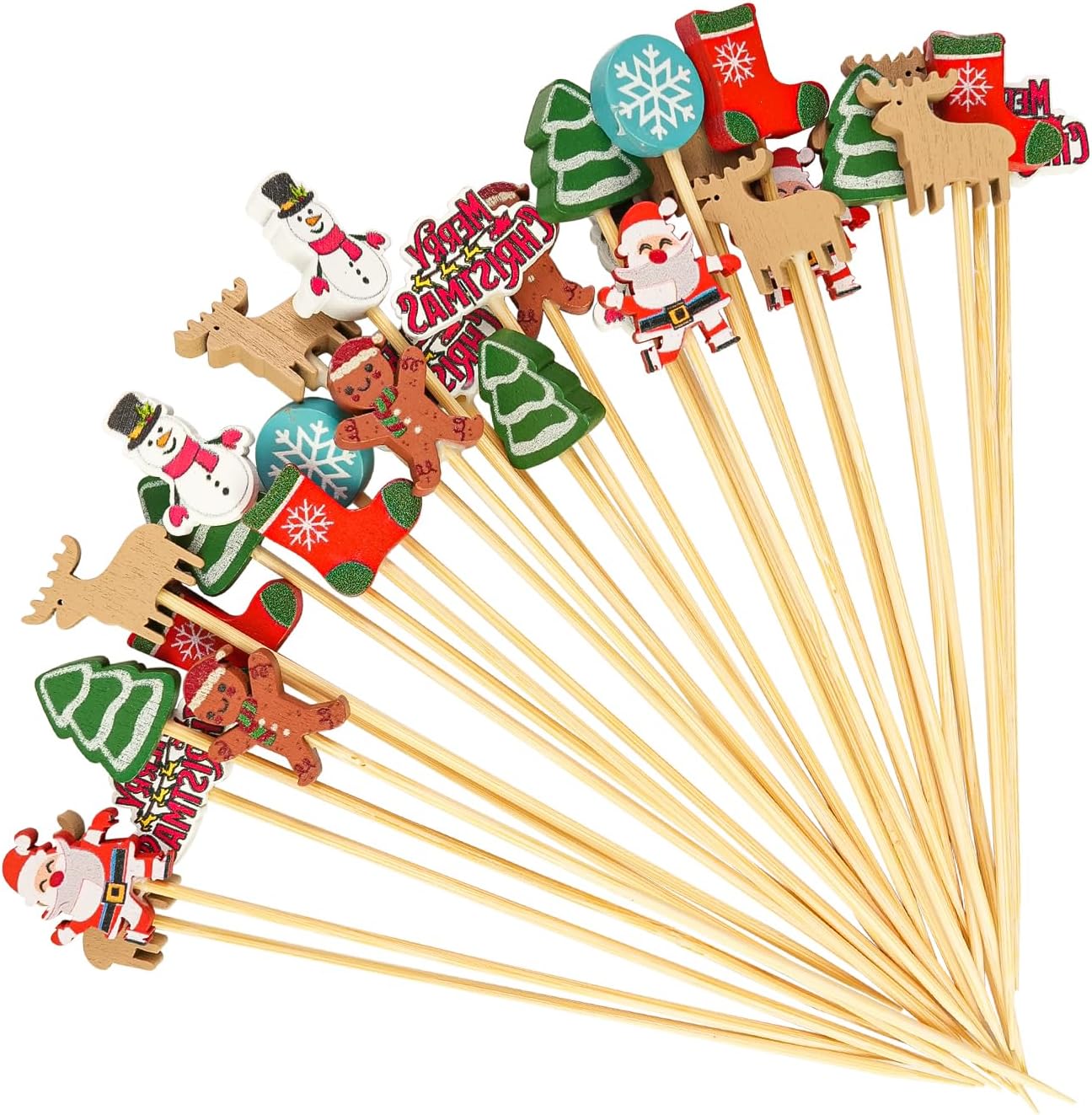 Christmas Cocktail Picks - Festive Decor Sticks