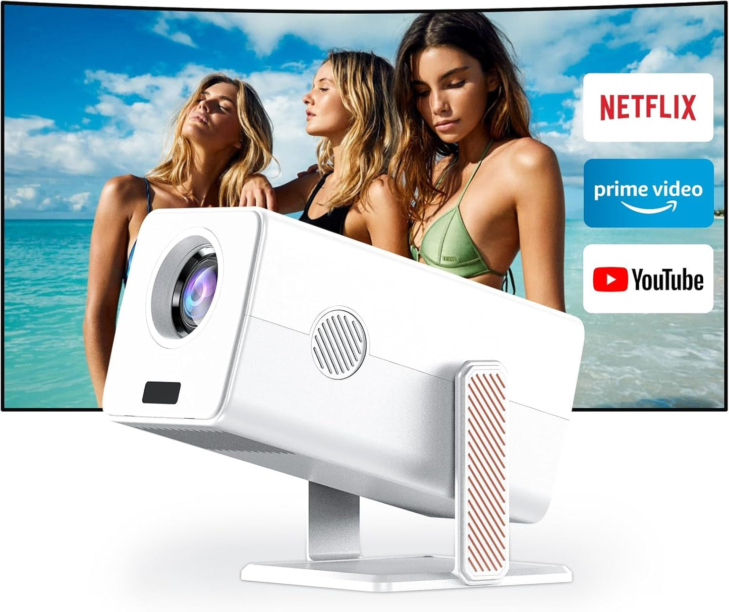 Portable 1080P Smart Projector with Dolby Audio & Netflix Integration