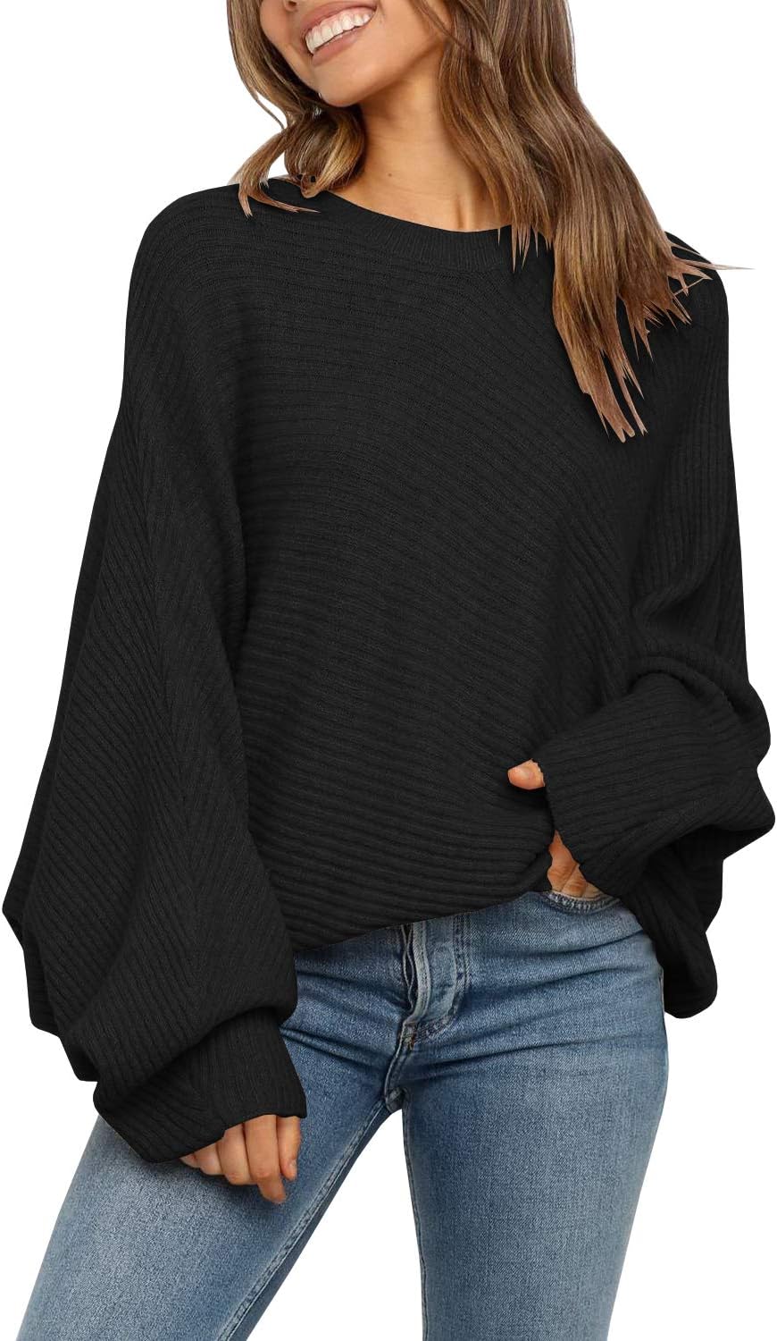 Mafulus Women's Oversized Crewneck Sweater for Casual Style