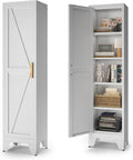 COFaR Tall Bathroom Storage Cabinet Narrow Slim Barn Door