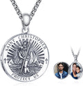 Saint Christopher Medal Necklace in 925 Sterling Silver for Protection