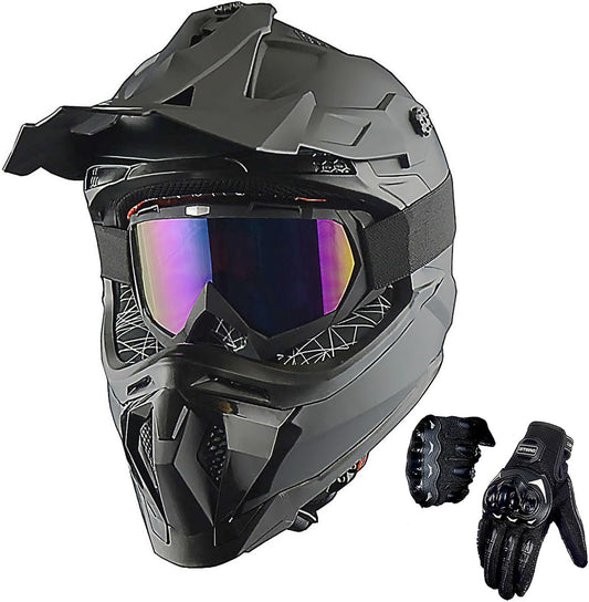 1Storm Adult Motocross Helmet Bundle with Goggles and Gloves