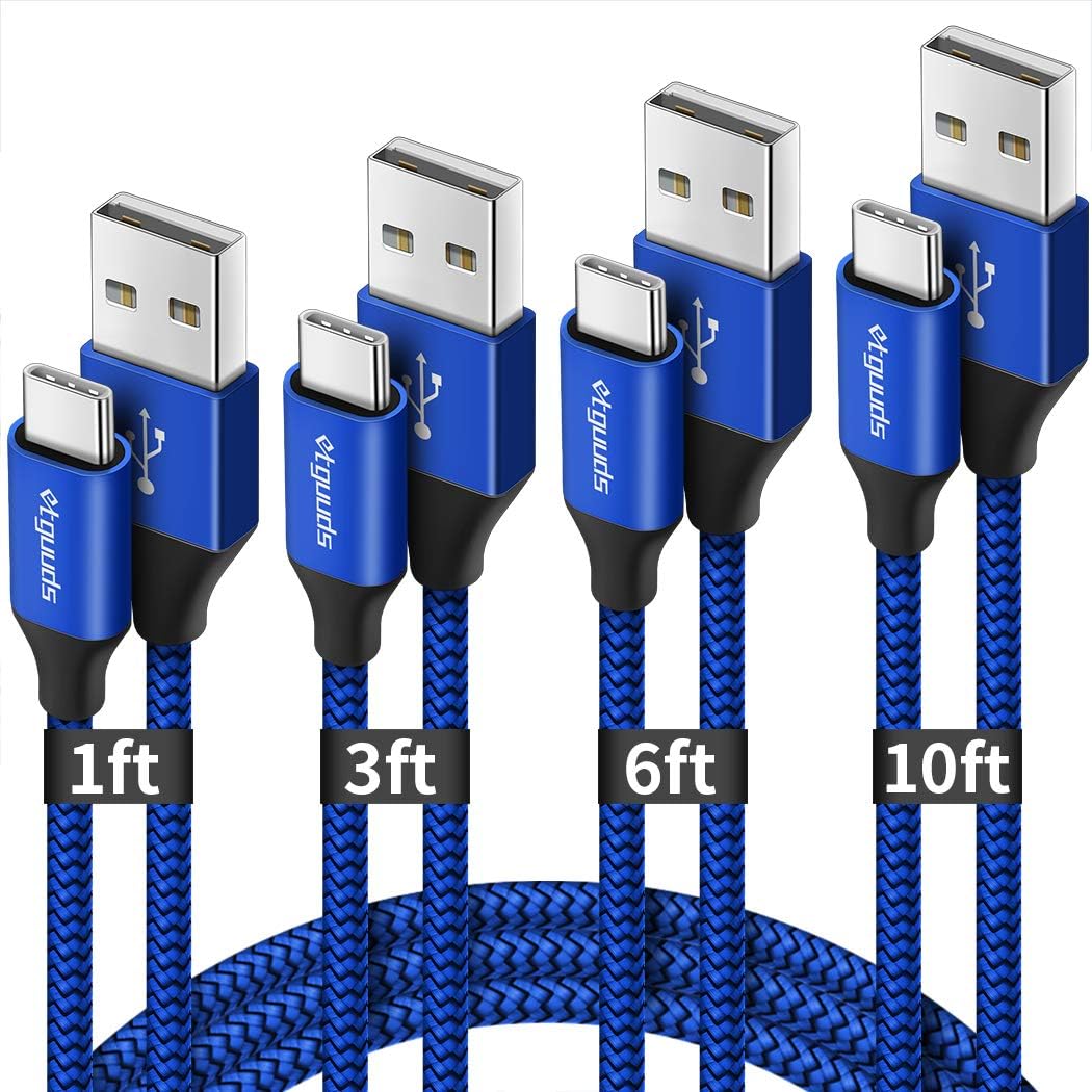 4-Pack Fast Charging USB C Cables for Samsung Galaxy & More