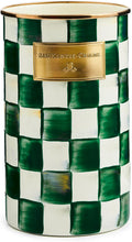 MACKENZIE-CHILDS Enamel Utensil Holder Emerald Check - Countertop