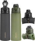 Collapsible Water Bottle 20oz Foldable Silicone Travel Bottle