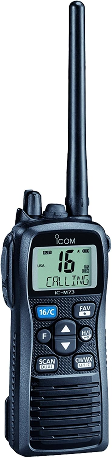 ICOM IC-M73 01 Handheld VHF Marine Radio with 6 Watts Power