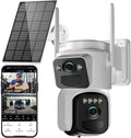 Kurain 6MP Solar Security Camera Dual Lens 360PTZ - Color Night Vision