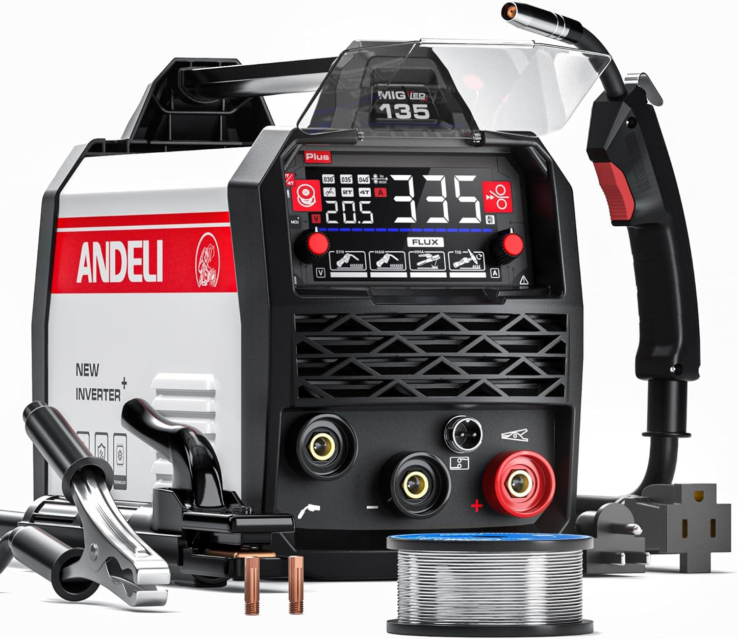 135A MIG Welder Portable Gasless 3-in-1 Multiprocess Machine