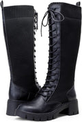 Vepose Women's Knee High Combat Boots Chunky Platform Heel HDL