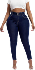 Plus Size High Waist Skinny Jeans for Women - Stretchy Ankle Fit