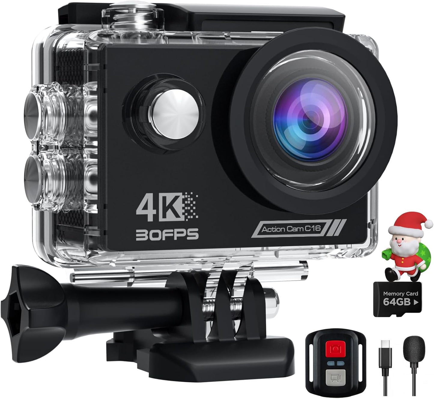 4K 30FPS Action Camera + 64GB SD Card - Waterproof 40M - Capture Adventure with Camlance!