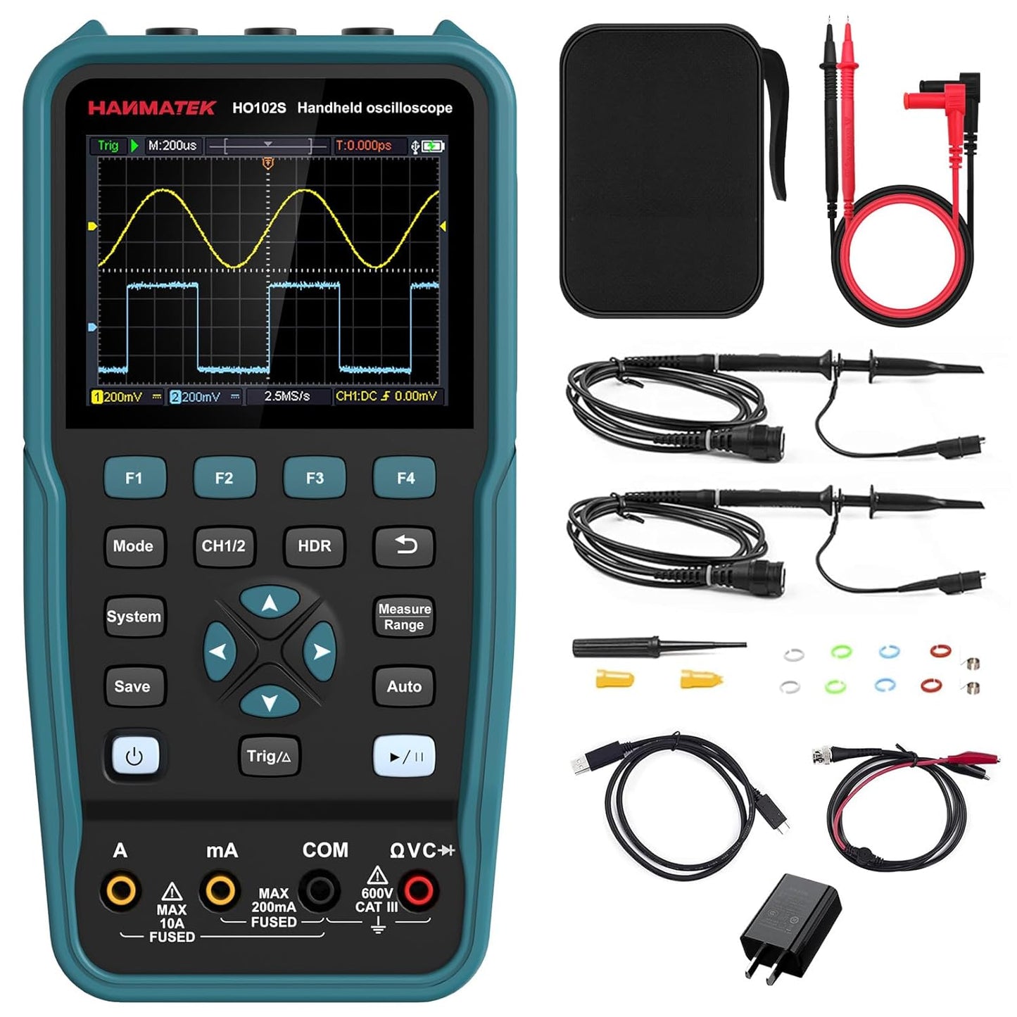 HANMATEK 3 in 1 Handheld Oscilloscope Multimeter for Precision