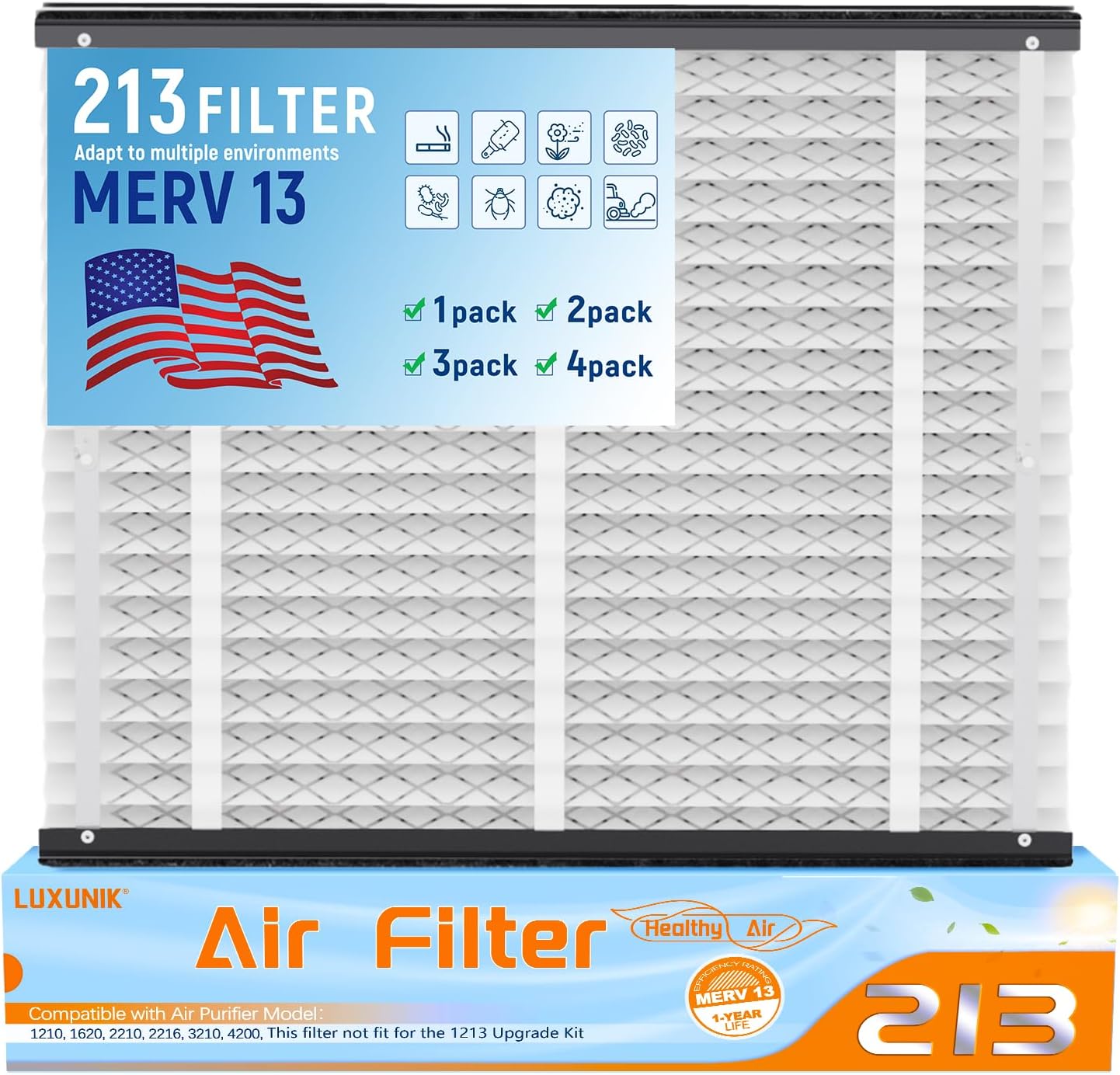 213 Replacement Air Filter MERV 13 for AprilAire Models 1210, 1620