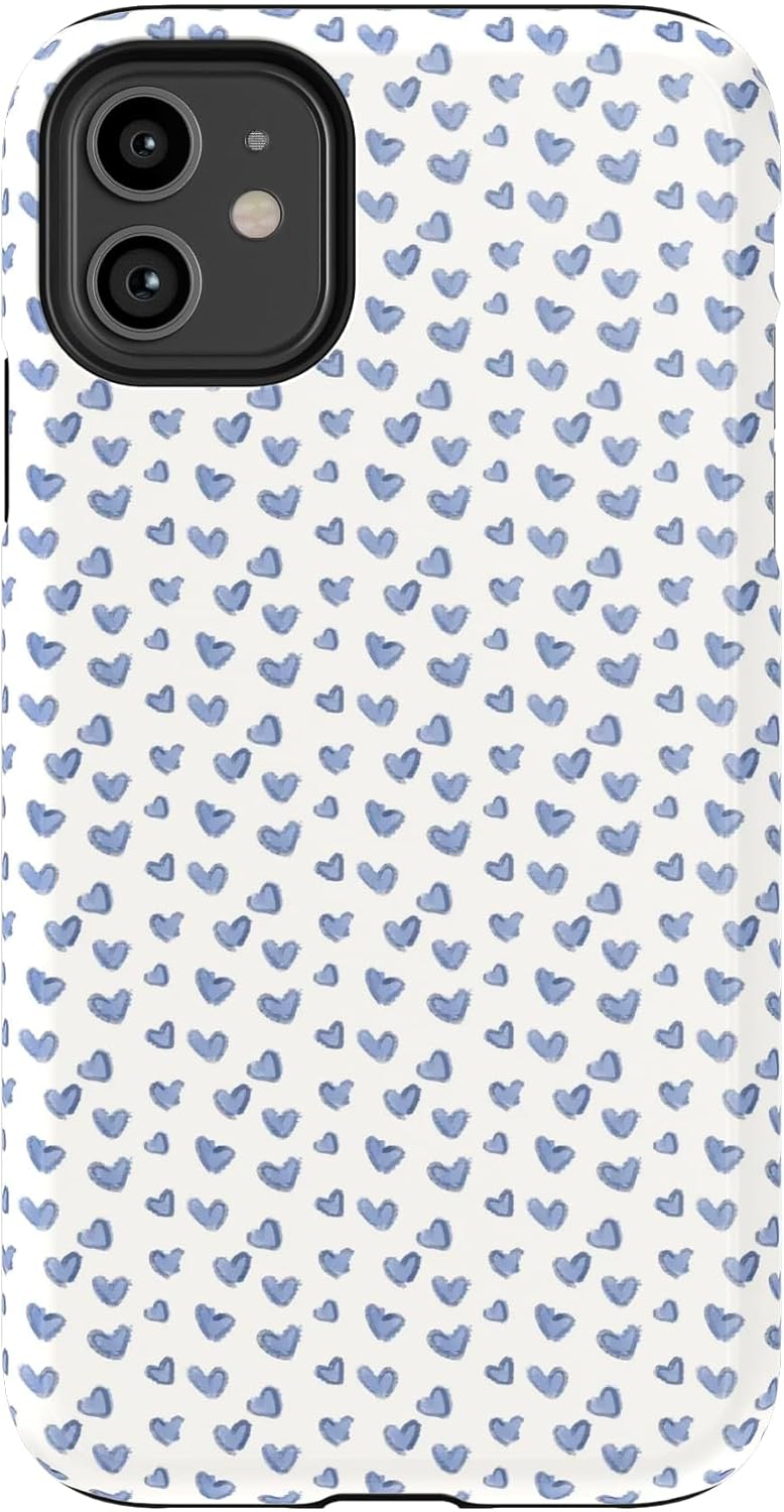 Casely iPhone 11 Case Lovebug Blue Hearts Slim Protective Design