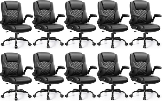 Leather Office Chair with Ergonomic Support for Short People