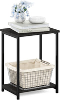 Furinno Simplistic Metal Frame End Table - Compact Rustic Accent