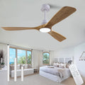 52in Wood Ceiling Fan with Lights Remote Control - Quiet DC Motor