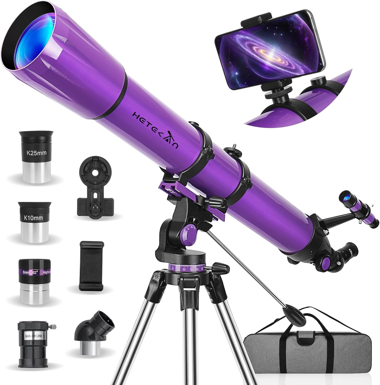 High Powered 90mm Telescope for Beginners with 500X Magnification