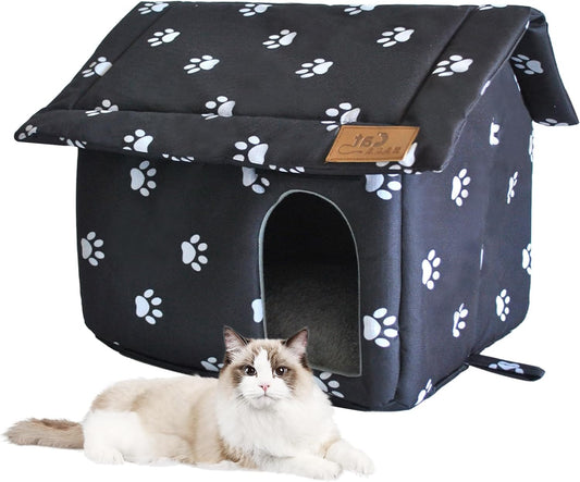 Insulated Weatherproof Cat House - Cozy Shelter for Ferals