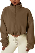 QINSEN Women's Full Zip Fleece Short Jacket - Cozy