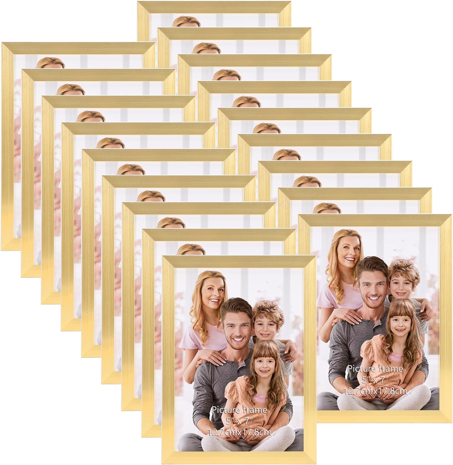 WIFTREY 5x7 Gold Picture Frame Bulk for Wall Hanging & Display