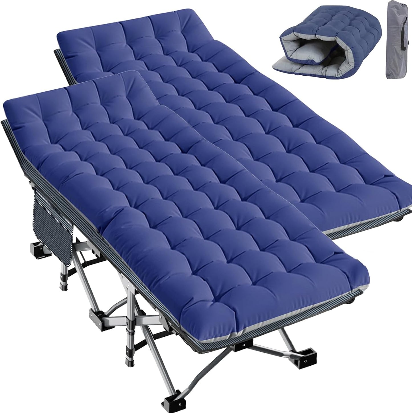 Slsy Folding Camping Cot for Adults with Removable Mat and Pad