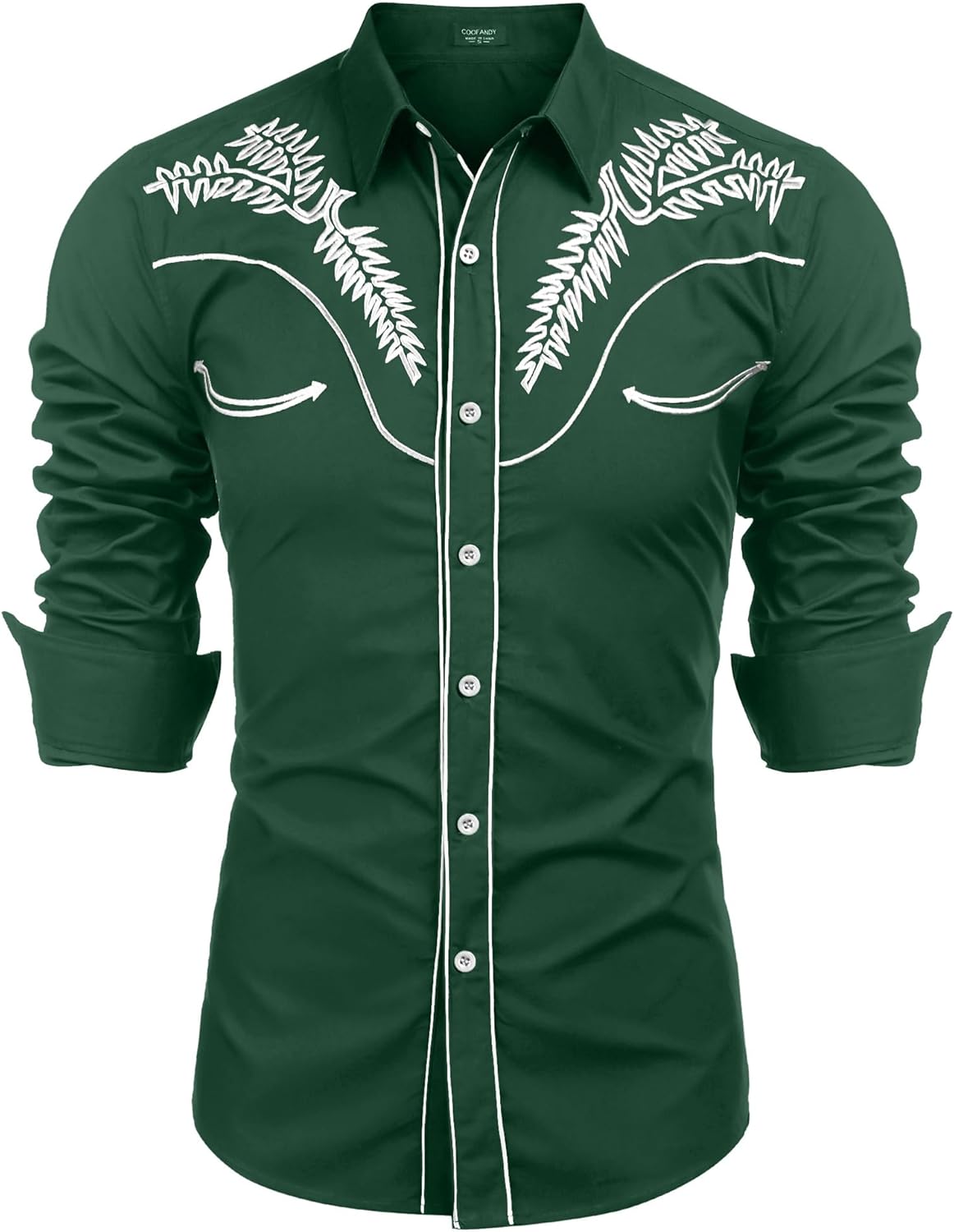 COOFANDY Men's Western Shirts Long Sleeve Cowboy Casual Style