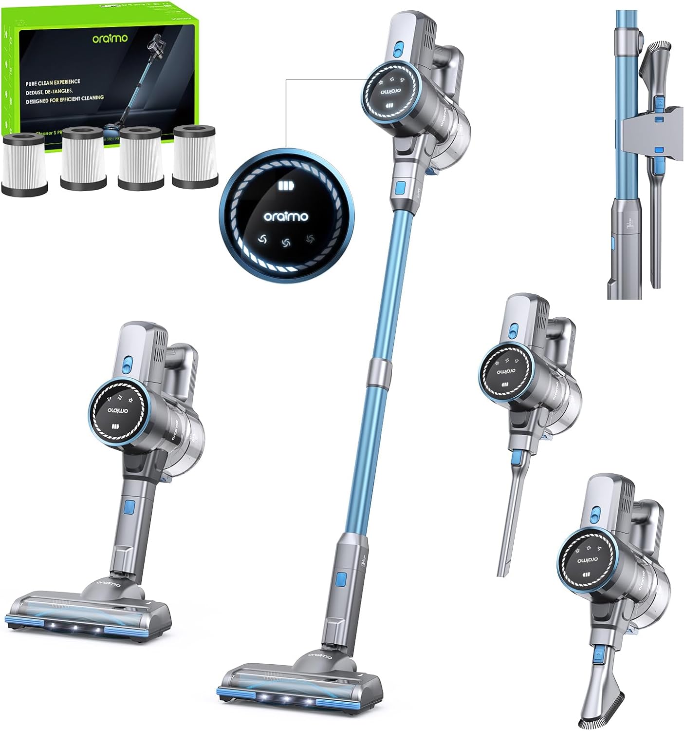 Oraimo Cordless Vacuum Cleaner: 45 Mins Max Runtime, 3 Power Suction