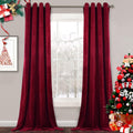 StangH Red Velvet Curtains 96 in - Plush Blackout Panels