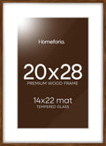20x28 Picture Frame Brown Wood with Mat - Gallery Oak Frame