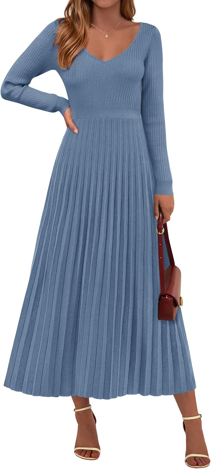 PRETTYGARDEN Women Sweater Dress for Elegant Fall Fashion
