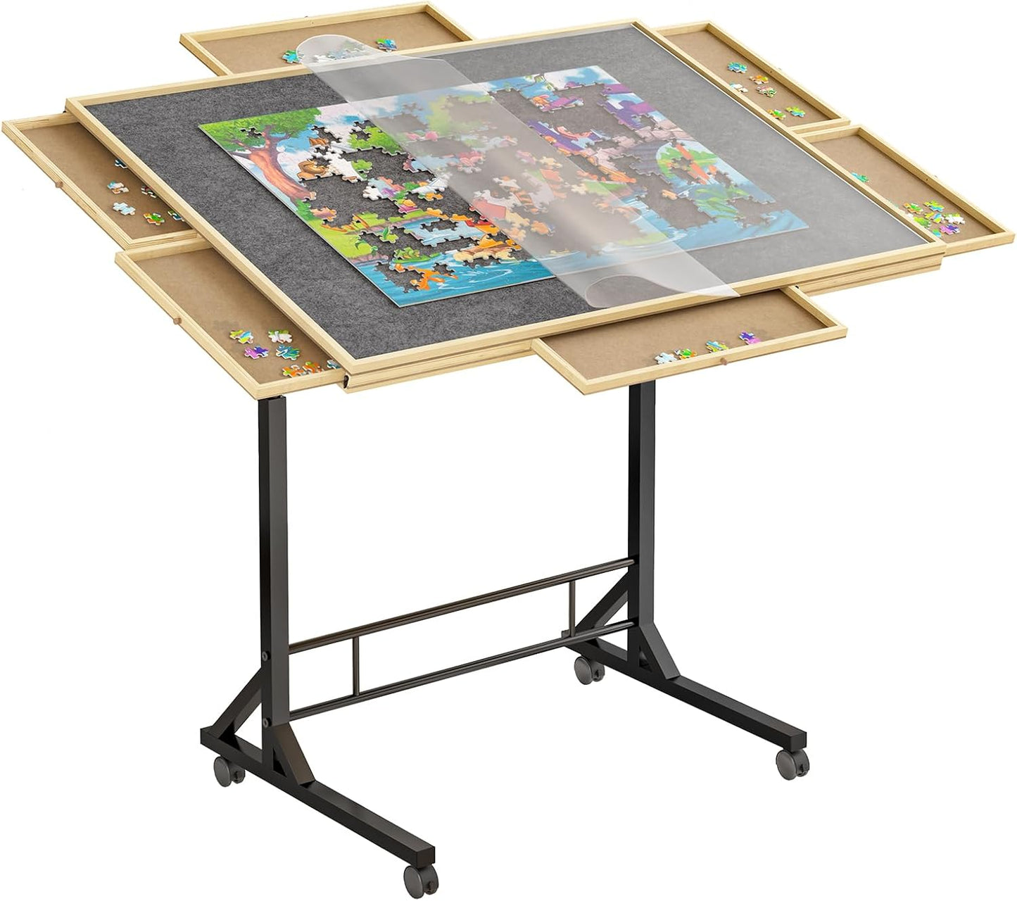 1500 Piece Jigsaw Puzzle Table with Adjustable Height and Angle