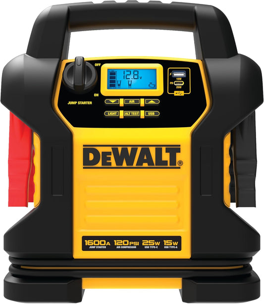 DEWALT Portable Power Station - 1600 Peak Amps with 120 PSI Compressor
