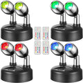Dual Head Battery Spotlights 4 Pack - Wireless RGB Accent Lights