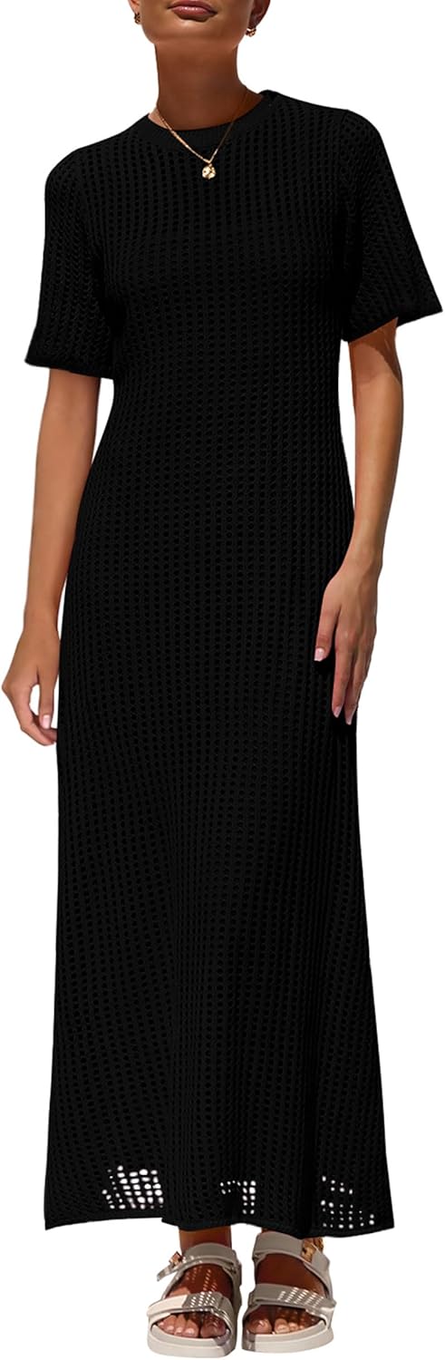 PRETTYGARDEN Womens Eyelet Cover Up Dress for Summer Fun