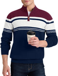 iWoo Quarter Zip Sweater for Men Slim Fit Mock Neck (Style R6TL)