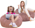 2 Pcs Classic Bean Bag Chair Medium Faux Rabbit Fur - Cozy Kids Seat