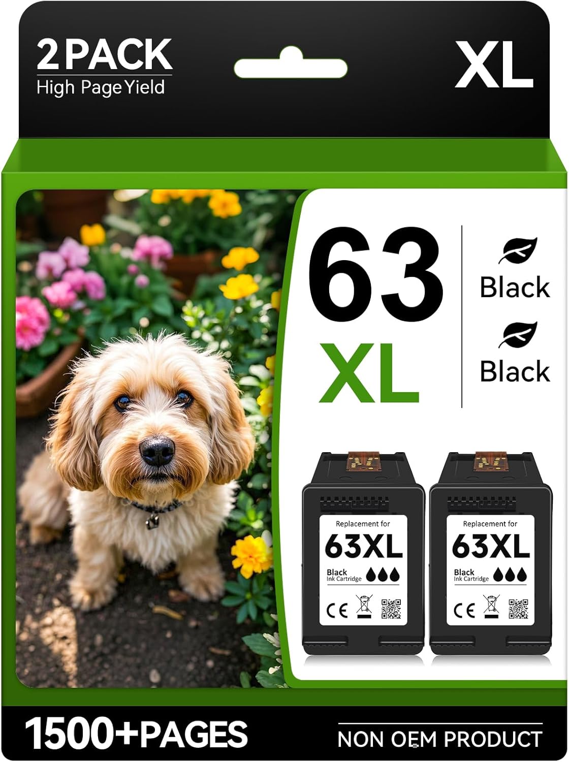 63XL Black Ink Cartridge for HP Printers - High Yield Quality