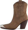 Keleimusi Women's Western Cowgirl Ankle Boots for Comfort