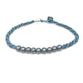 Surfer Anklet Bracelet Woven Sailor Rope with Hematite Stones