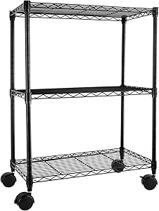 Heavy Duty 3-Shelf Shelving with Wheels for Versatile Storage