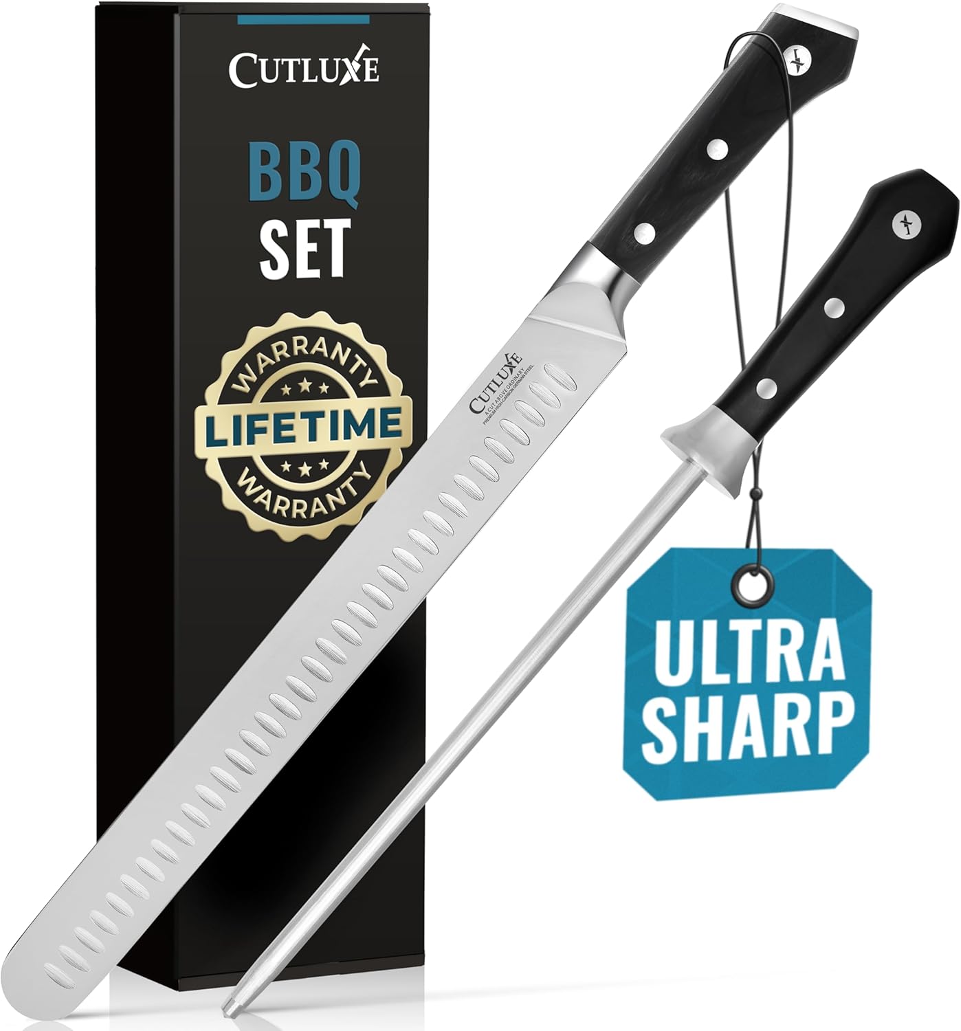 Cutluxe BBQ Knife Carving Set for Perfect Meat Cutting