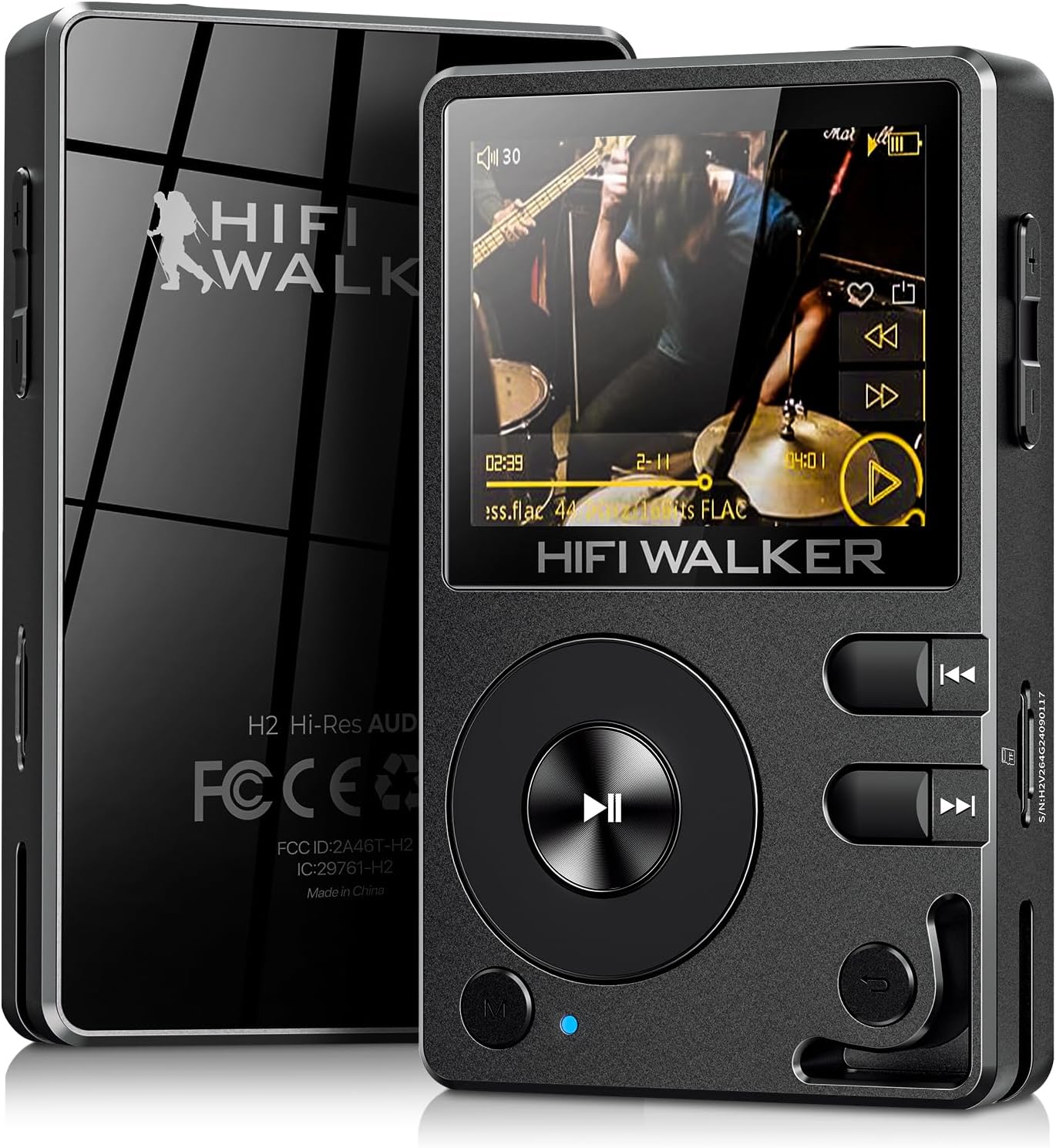 HIFI WALKER H2 HiFi MP3 Player with Bluetooth and 64GB Card