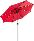 Yaheetech 9FT Solar Patio Umbrella - LED Lights & Tilt Crank