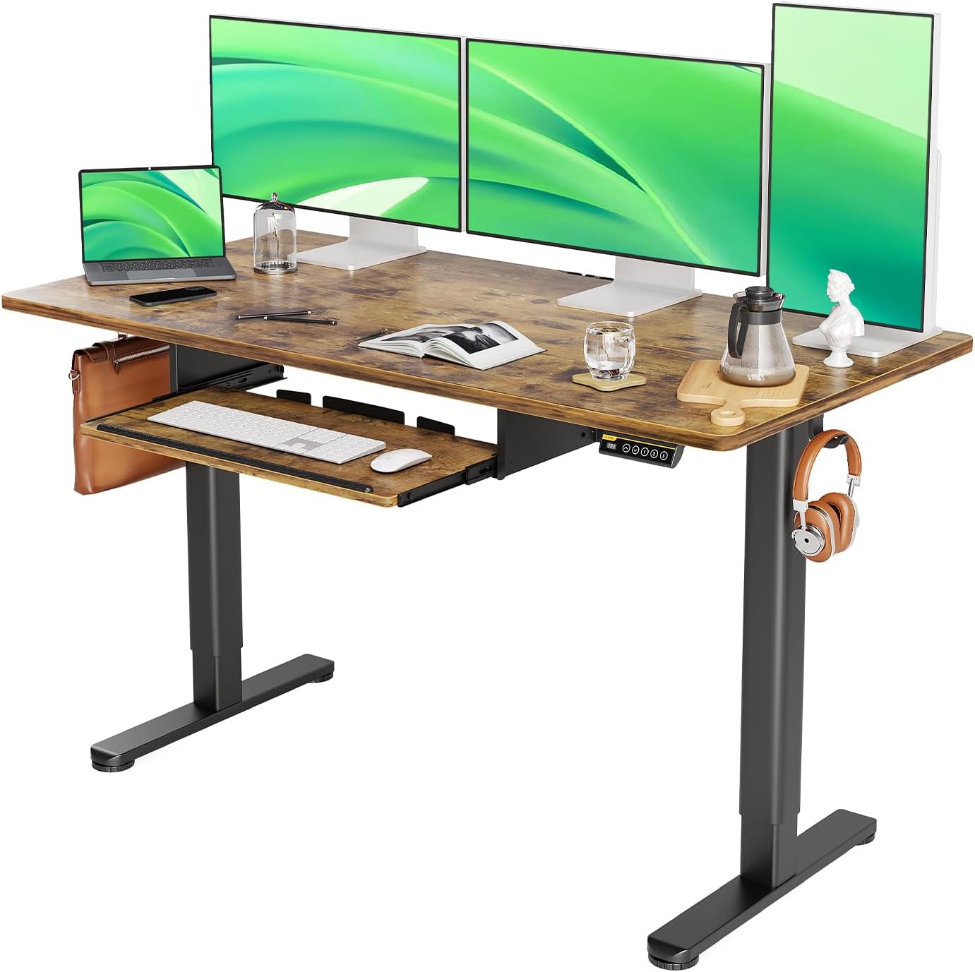 Claiks Standing Desk with Keyboard Tray for Home Office Use